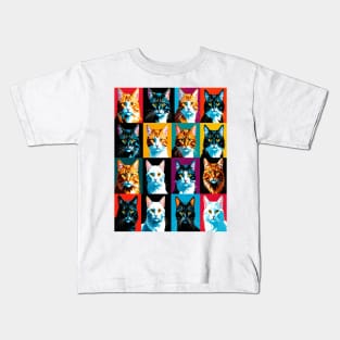 Pop Art Cat Portraits Kids T-Shirt